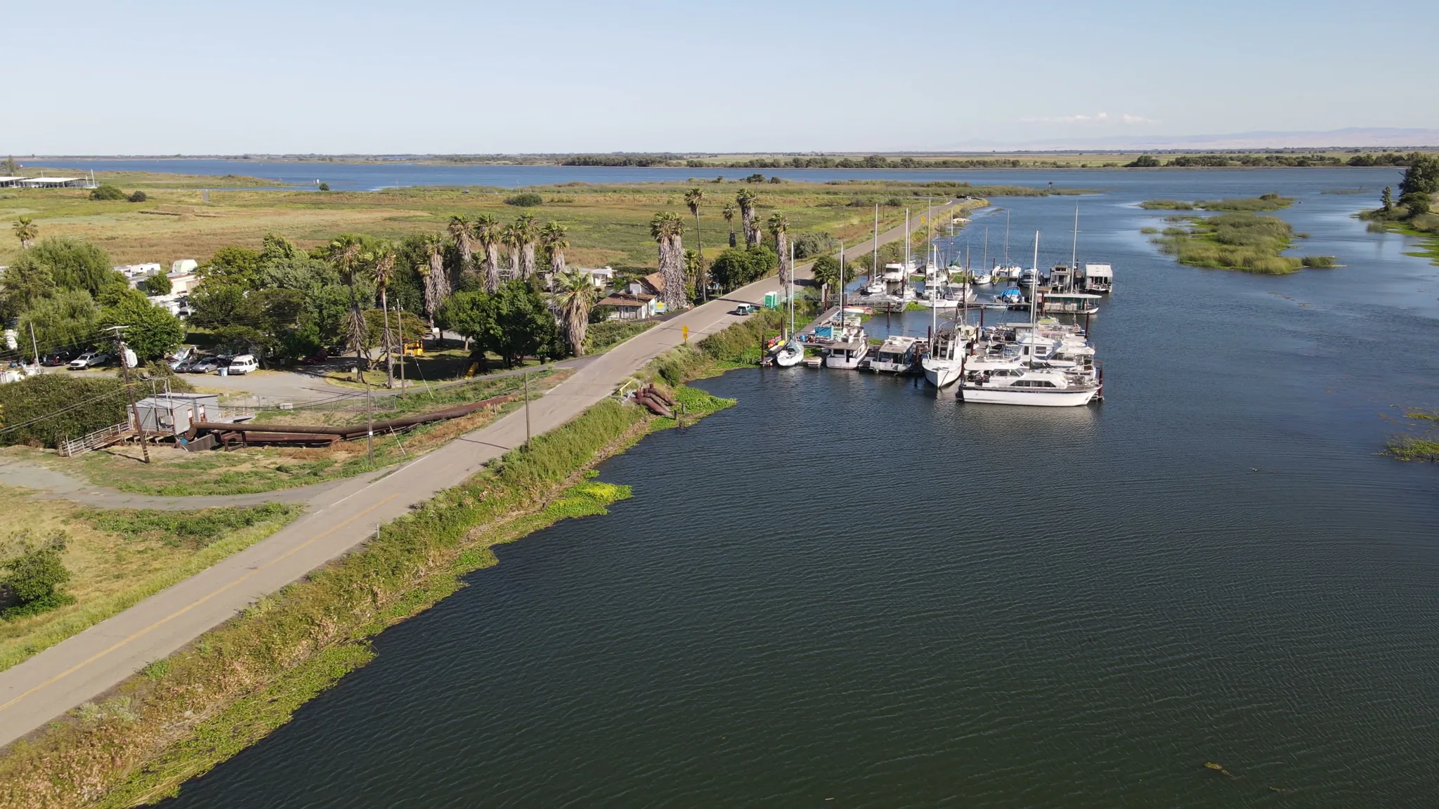 Aerial view of Brother's Island Marina — marina, docks, waterfront